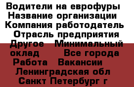 Водители на еврофуры › Название организации ­ Компания-работодатель › Отрасль предприятия ­ Другое › Минимальный оклад ­ 1 - Все города Работа » Вакансии   . Ленинградская обл.,Санкт-Петербург г.